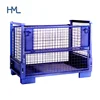 Heavy duty industrial warehouse storage foldable collapsible stacking wire mesh steel pallet metal stillage container