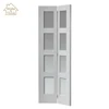 Internal double leaf bifold solid wooden primed white bathroom door