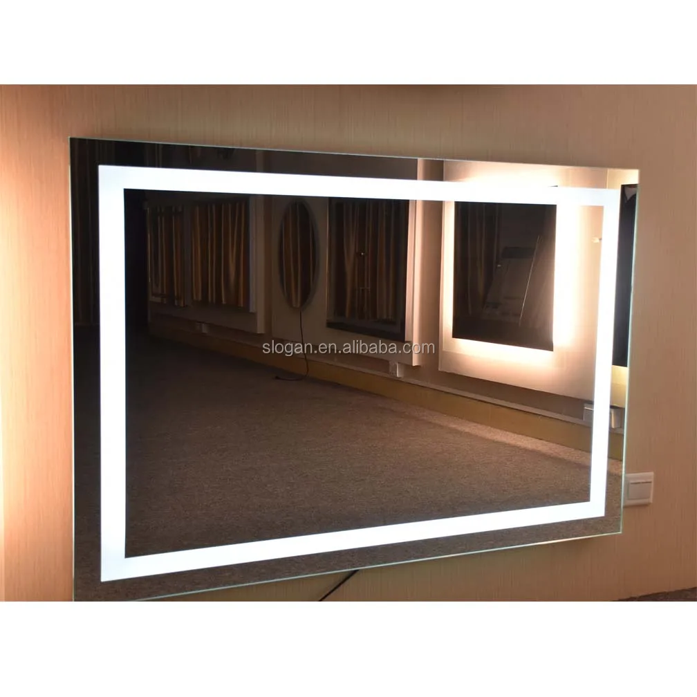 BIg size rectangular bathroom smart side vanity touch switch LED mirror for hotel
