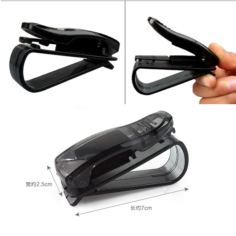 PinzhiÂ® 2x Portable Car Auto Visor Glasses Sunglasses Plastic Clip Holder Black