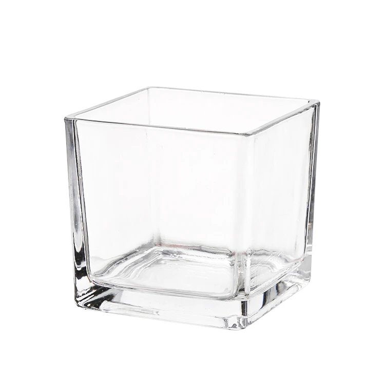 Wholesale Small Large Square Glass Candle Holders For Home Decoration