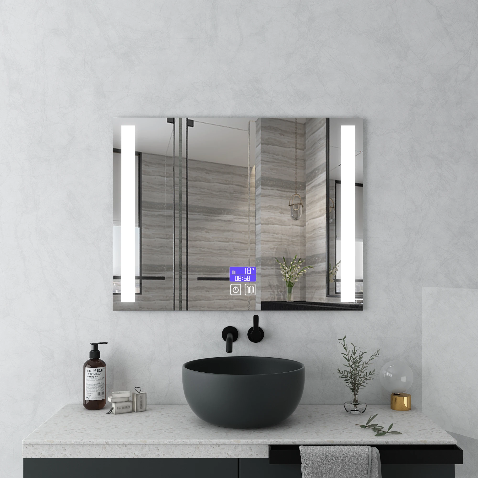 Wholesale Bathroom Vanity Cainets Wall Mount Smart Led Lighted Mirror