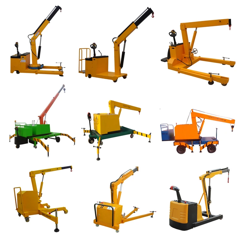 1.2 Ton Mini Electric Floor Crane Mobile Portable Crane Construction Works China 2x12v/70ah DC24/0.7KW RED YELLOW Spare Parts