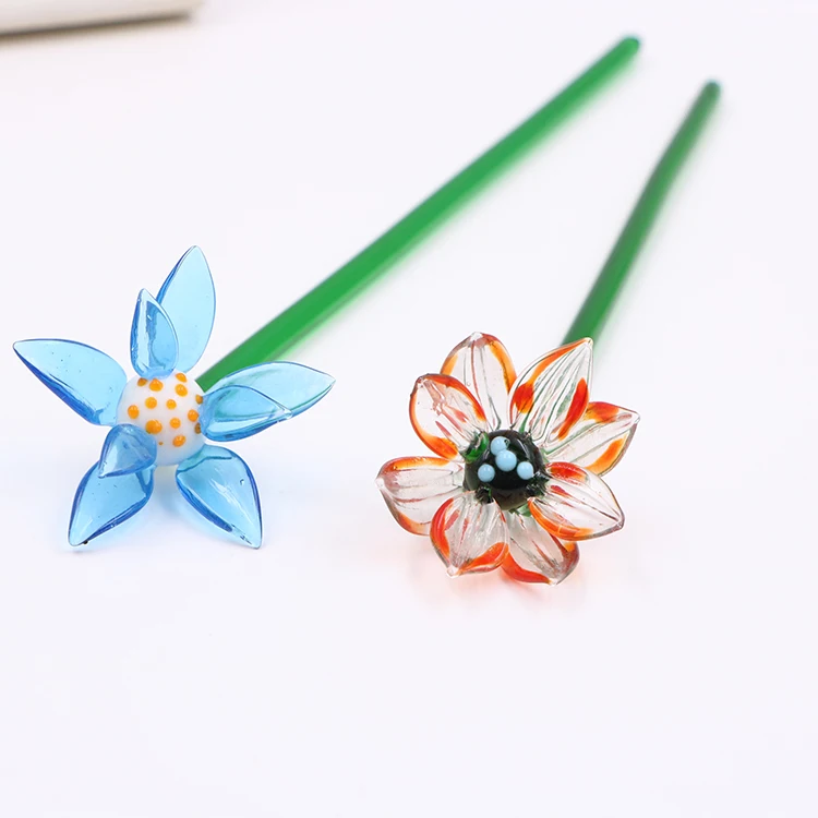 Clever design handmade Christmas decorations large glass flower murano glass flower art
