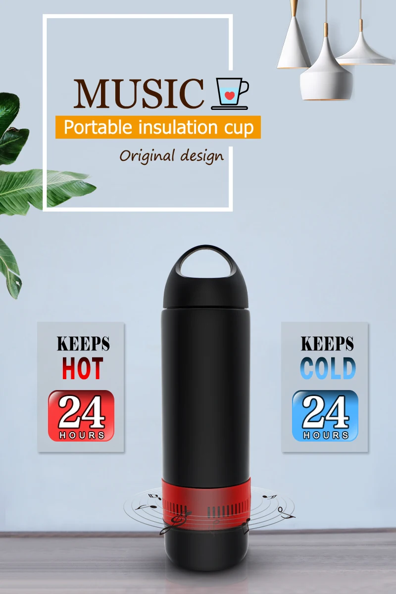 Outdoor sports waterproof stainless steel smart water bottle car wireless mini potable speaker - ANKUX.COM