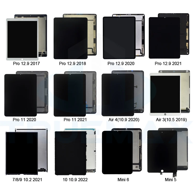 iPad 9th generation LCD + digitizer assembly with flex cables and adhesive frame
