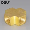CNC machine forged female thread 4 way brass cross fitting
