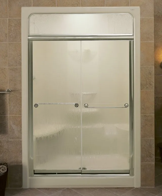 High quality and good price Acid etched glass /Frosted glass bathroom door
