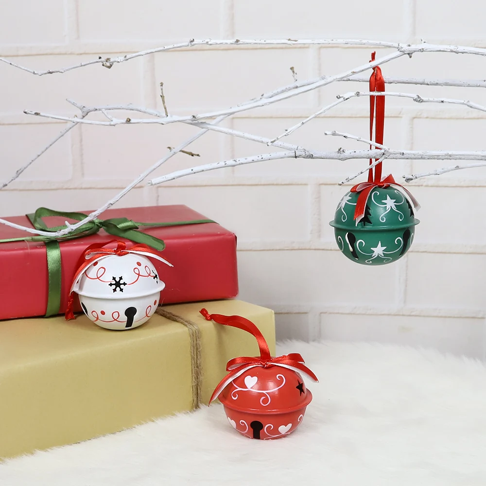 Factory customized  Red Green Xmas Christmas Tree Decoration Set Small Mini Red Christmas Bell