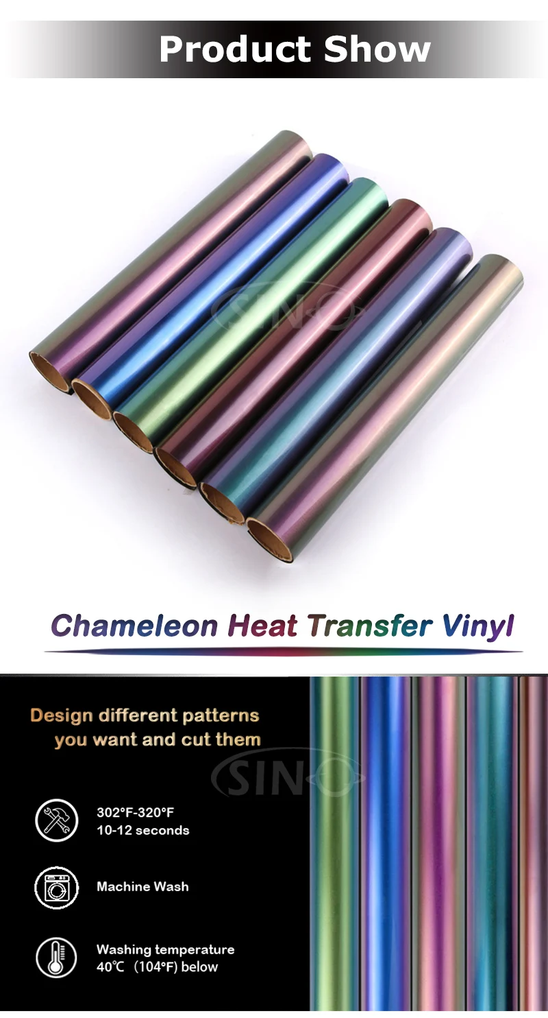 Textil Camaleón Meallic Cambio de color Vinilo de transferencia de calor