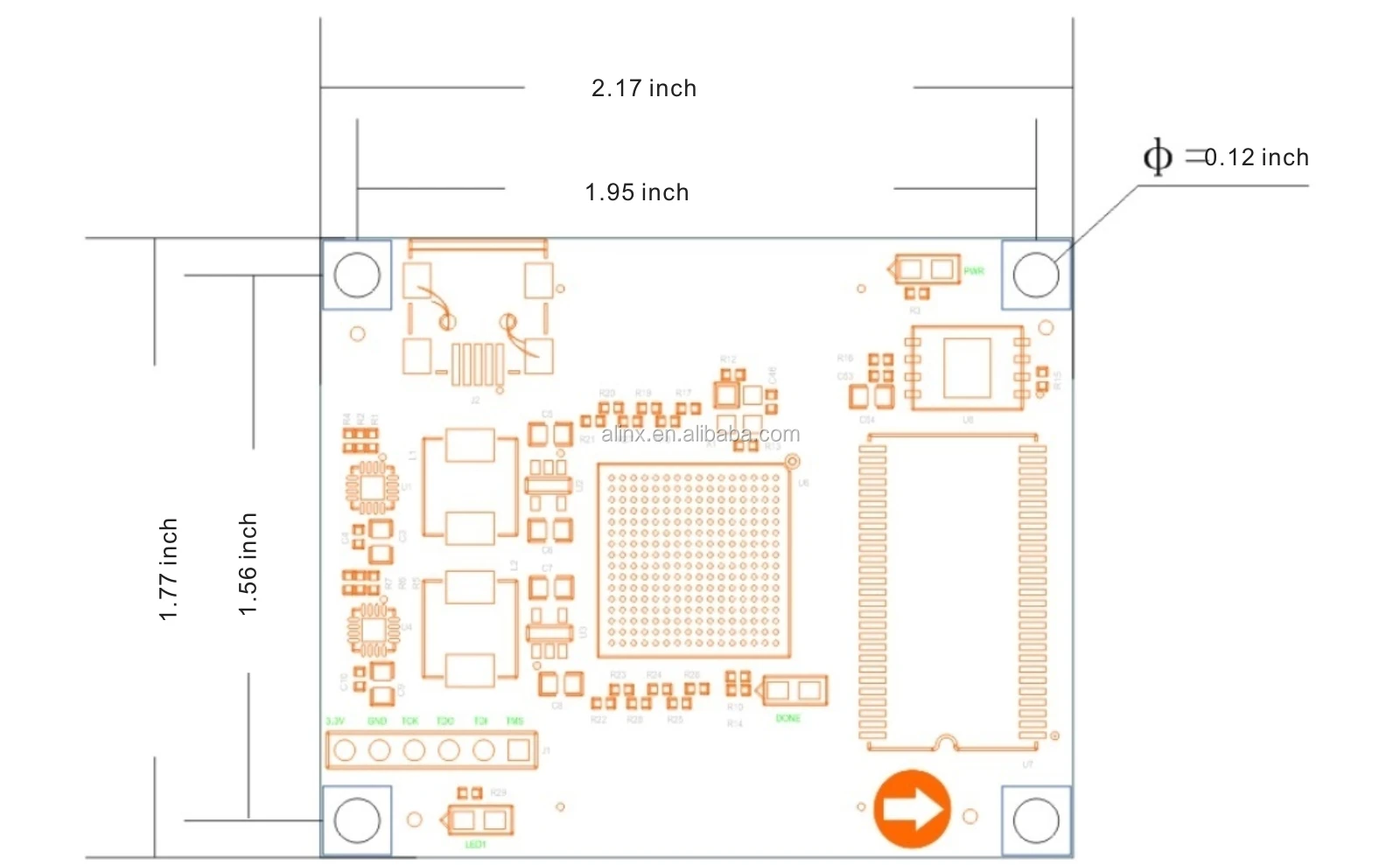 Intel Altera Cyclone 10 Fpga Core Board 10cl025 Alinx Brand Fpga ...