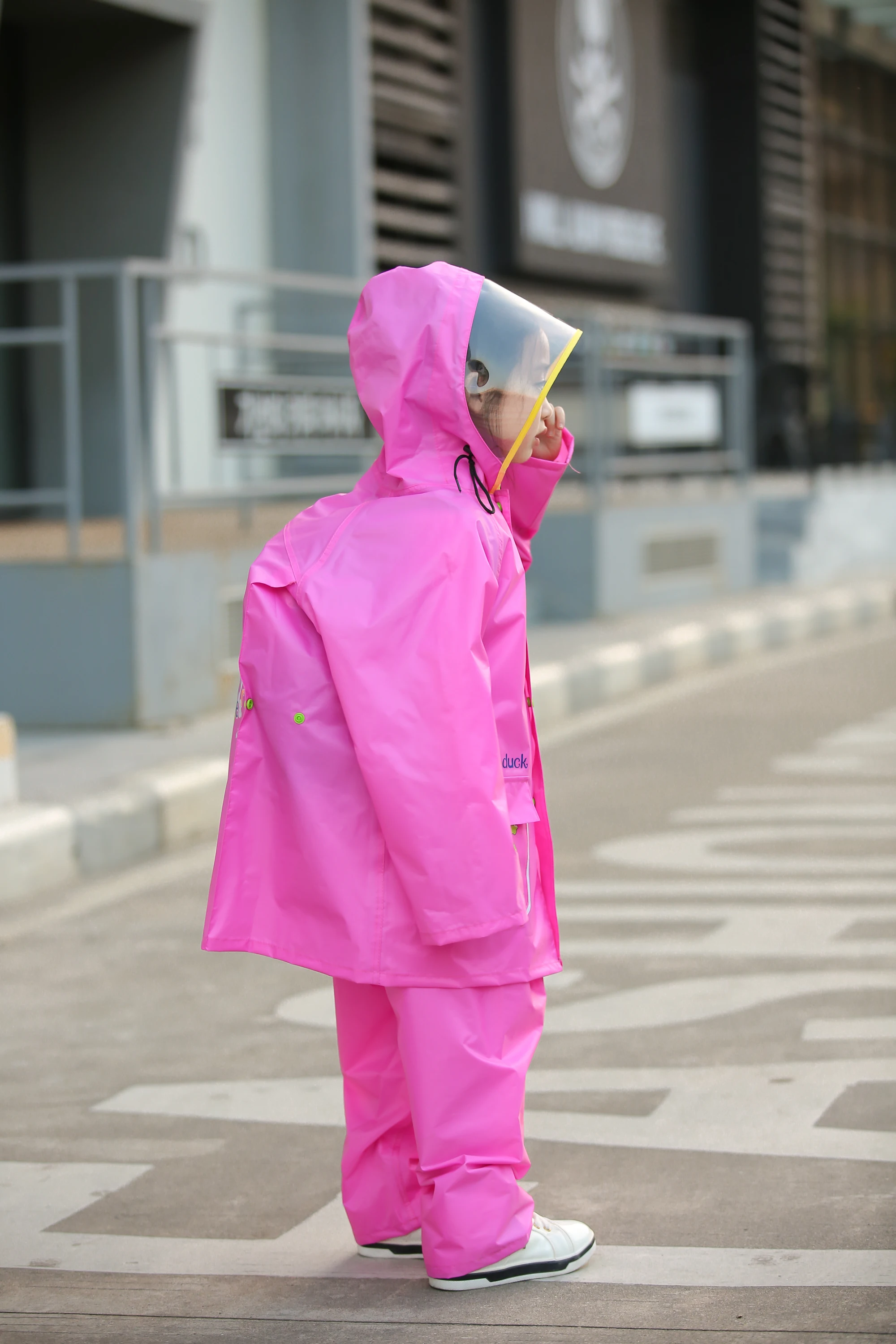 儿童雨衣粉红色雨衣儿童动物雨披