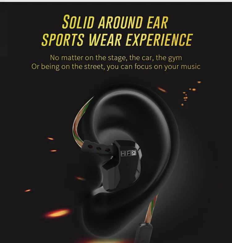 KZ HD9 Earphones HiFi Sport Earbuds Copper Driver Headphones in Ear with Microphone