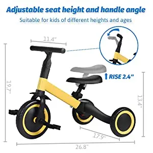 Toddler Bike Boys Girls Trikes for Toddler Tricycles Baby Bike Upgrade 3.0 UINKISY 5 in 1 Kids Tricycles for 1-3 Years Old Kids 3 Wheel Bike with Pushers 