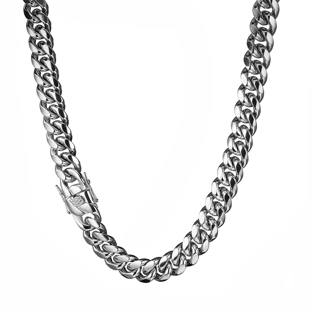 批发14mm hiphop珠宝男士金链不锈钢古巴链 - buy 金链项链,古巴链