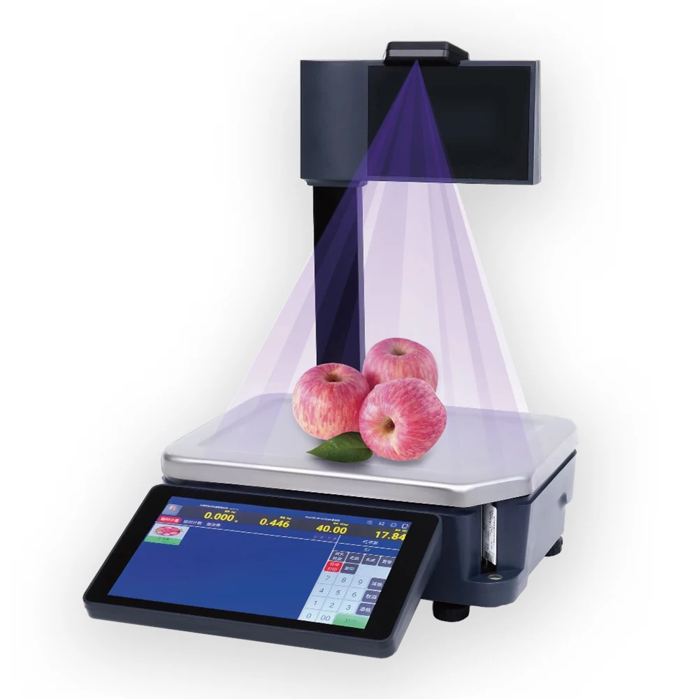 ai recognize scale barcode label printing scale 30kg electronic weighing scale print factory