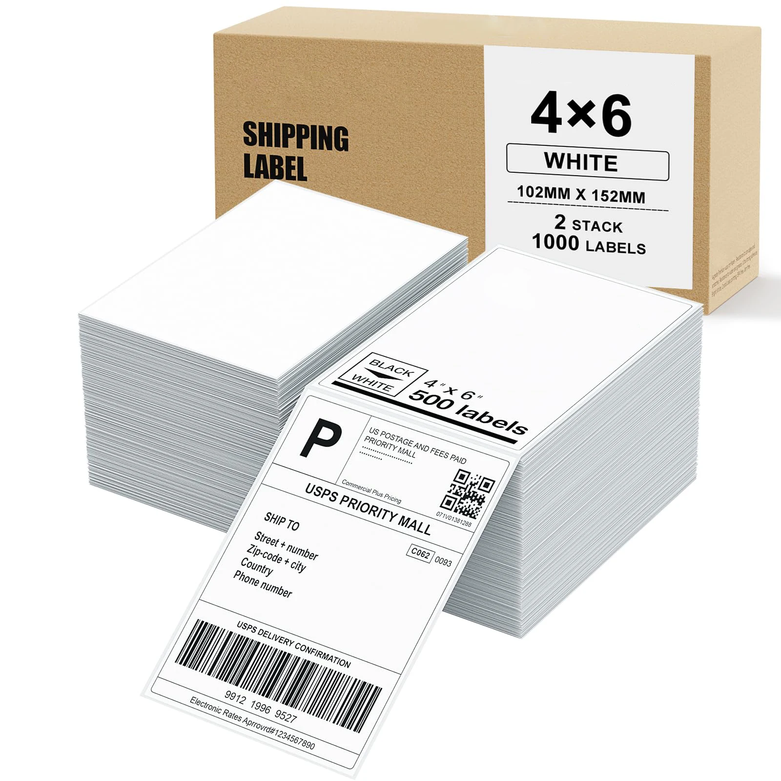 2025 New Arrival 500 Fanfold Thermal Labels 4x6 Direct l Self-adhesive   4  by 6 Thermal Label Printer Labels Direct 100x150mm manufacture