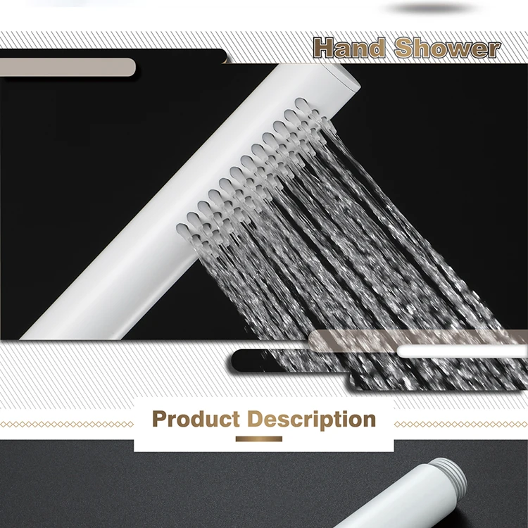 HIDEEP White Round Brass Hand Shower Bathroom Shower Faucet Hand Shower Head