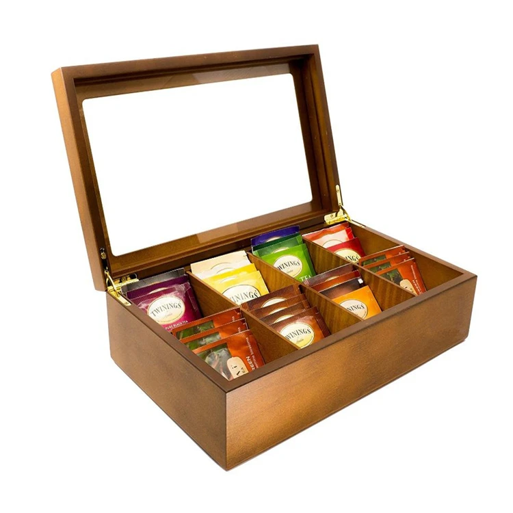 wooden tea box with tea