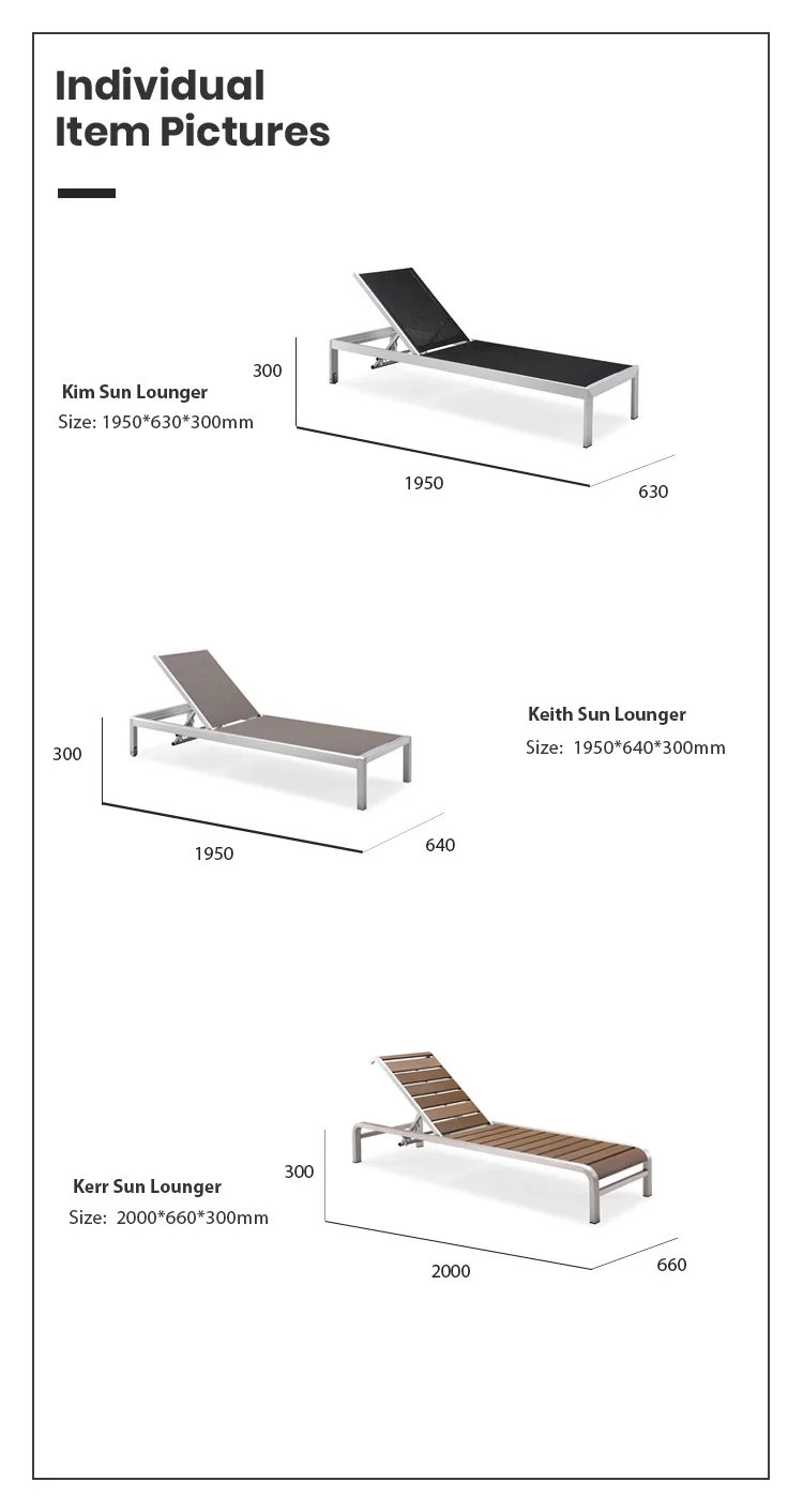 Swimming Pool Chaise Lounge Beach Aluminum Outdoor Furniture Sun Lounge ...