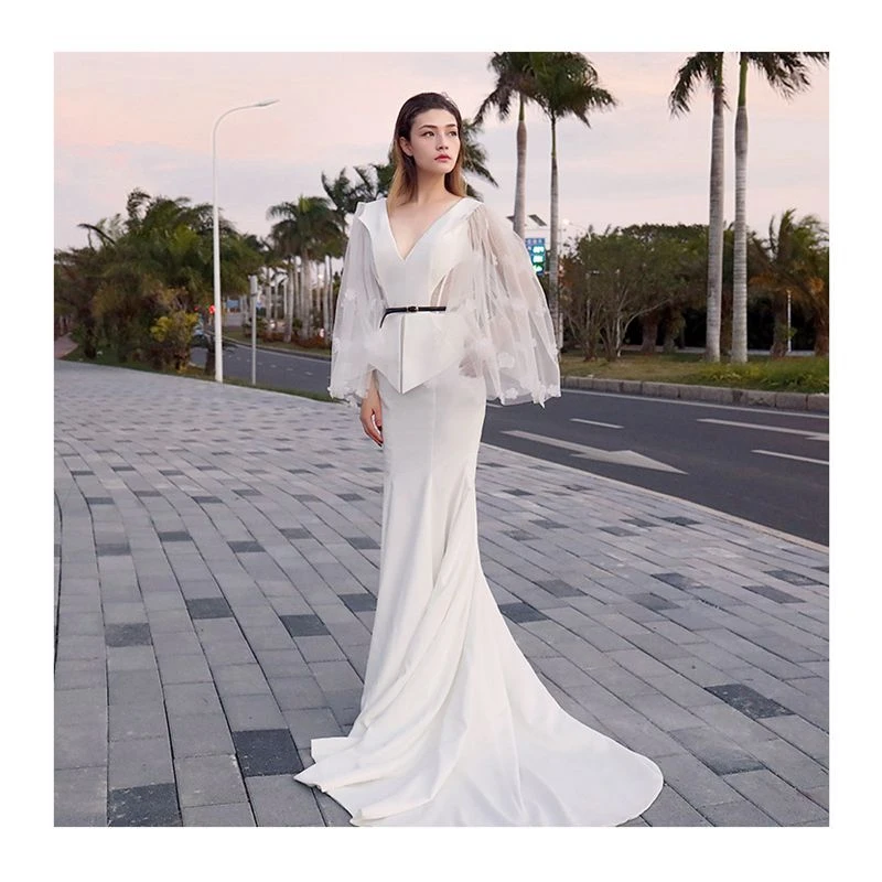 White Fishtail Wedding Dress Buy Elegant Wedding Dress Light