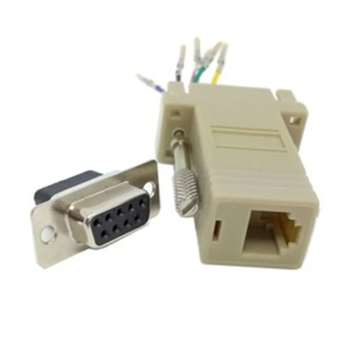 Serial DB9 9Pin RS232 Female to RJ45 Female F/F Module Adapter Connector New 