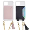 Ultra clear tpu pc hybrid crossbody neck strap phone case with card holder for huawei