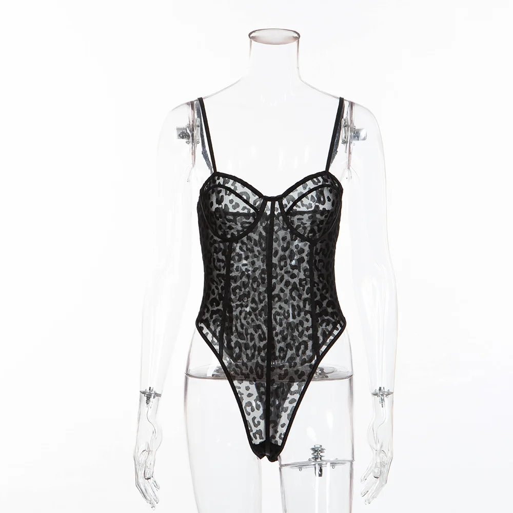 women catsuit babydoll lingerie sexy hot bodysuit leopard sleep