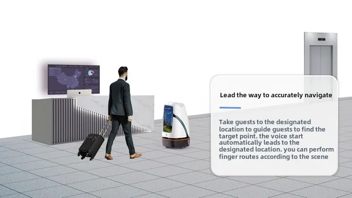 Hotel Robot with Elevator Access Front Desk Reception & Cross-Floor Multi-Function Delivery Plastic Guide Service Robot details