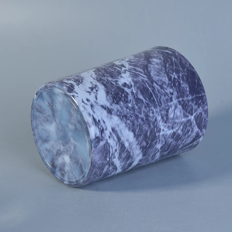 Wholesales Dark Marble Glass Candle Holders Home Decoration
