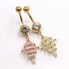 Gaby 2019 14G 316L Stainless Steel Zircon Prevent allergy Dangle Luxuery Belly Bar Button Rings