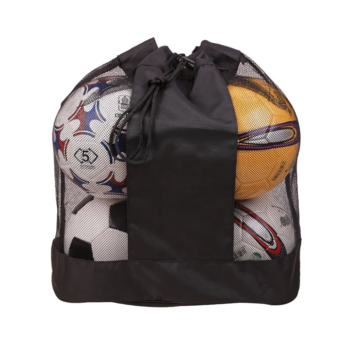 Customized Logo Mesh Drawstring Sport Equipment Storage Basketball