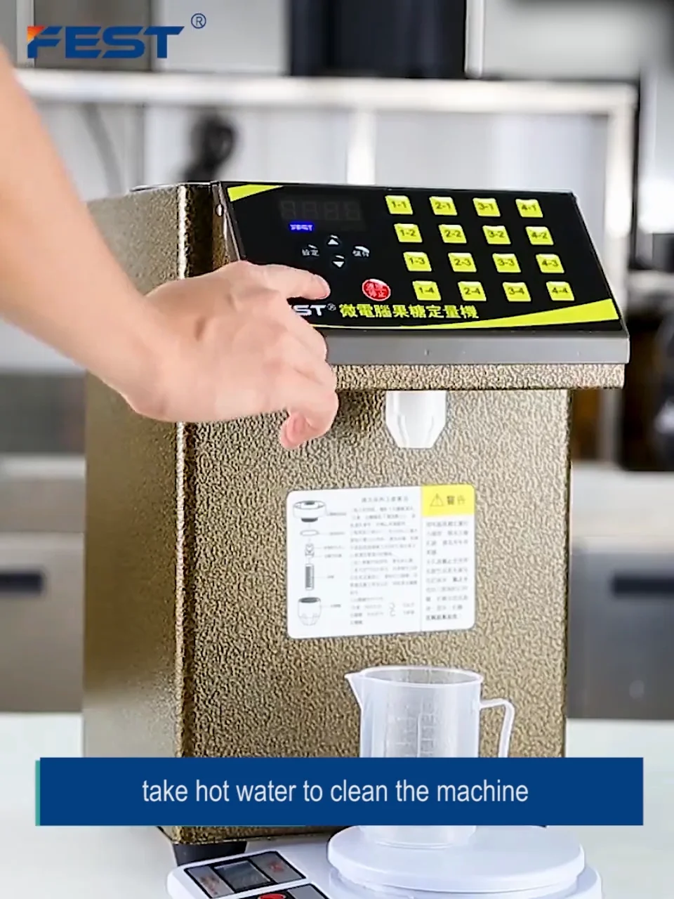 Fest 8l Fructose Dispenser Machine Juice Bubble Tea Milk Dispensing Automatic Syrup Sugar