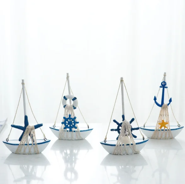 Wholesale fancy decorative wooden sailing boat
