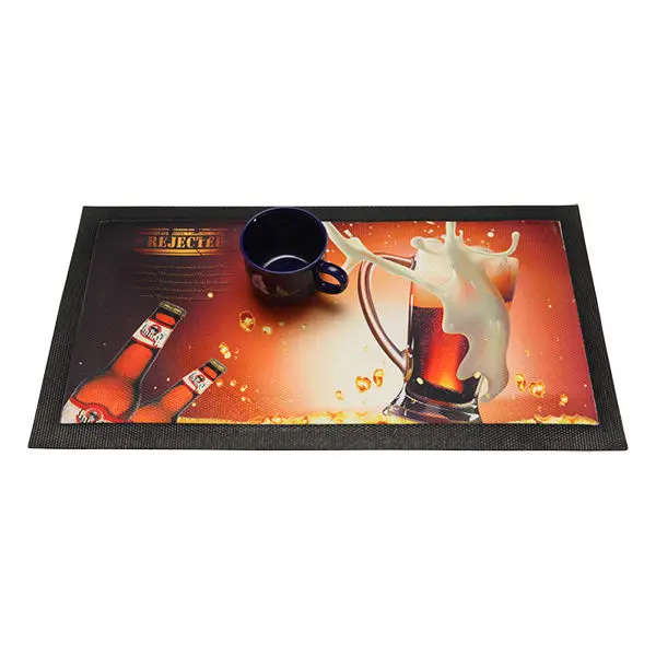 Tigerwings manufacturer promotion personalized wine custom rubber beer drip spill soft bar runner mat with logo