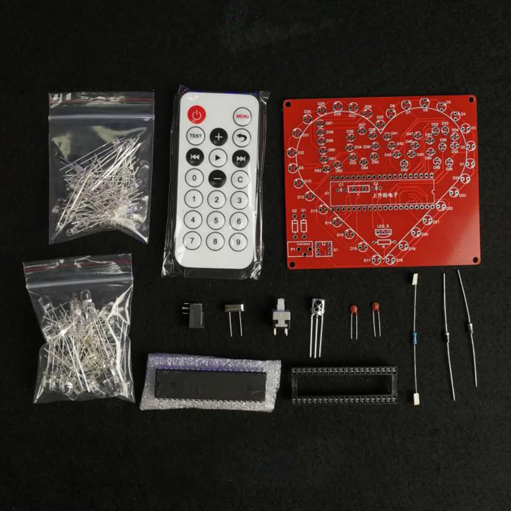 Taidacent Red White Blue Green Stc51 Diy Love Shape Model Colorful Leds