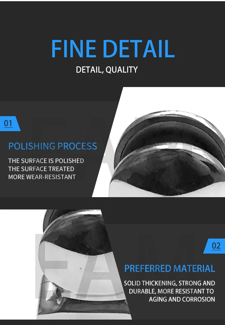 Hot selling stainless steel stair handrail accessories for frameless glass stainless steel 316 glass clamp