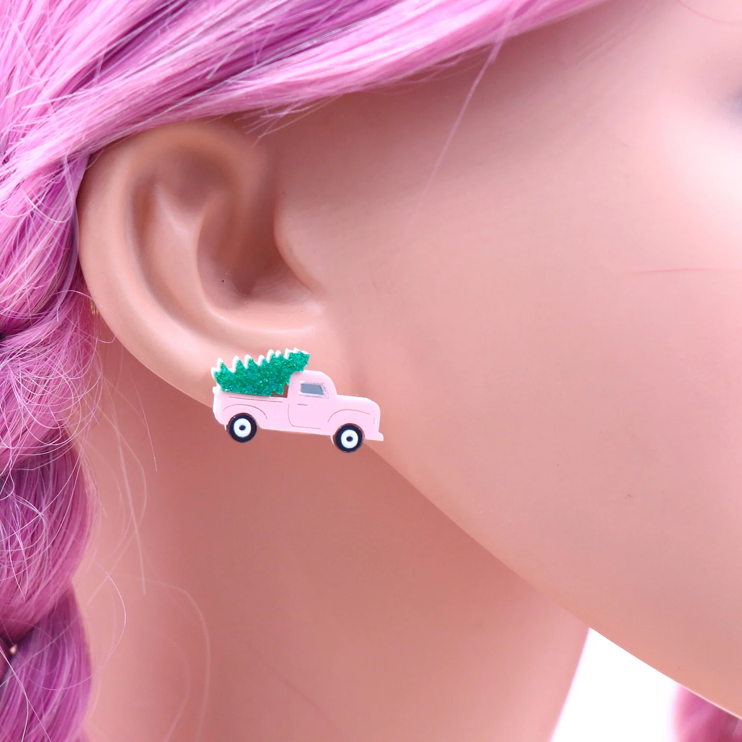 ERS372ER1606  1Pair New product CN Stud earring For women Christmas car cute Acrylic Jewelry manufacture