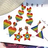 rhinestone asymmetric tassel rainbow star heart shaped earrings geometric triangle crystal exaggerated elegant long earrings