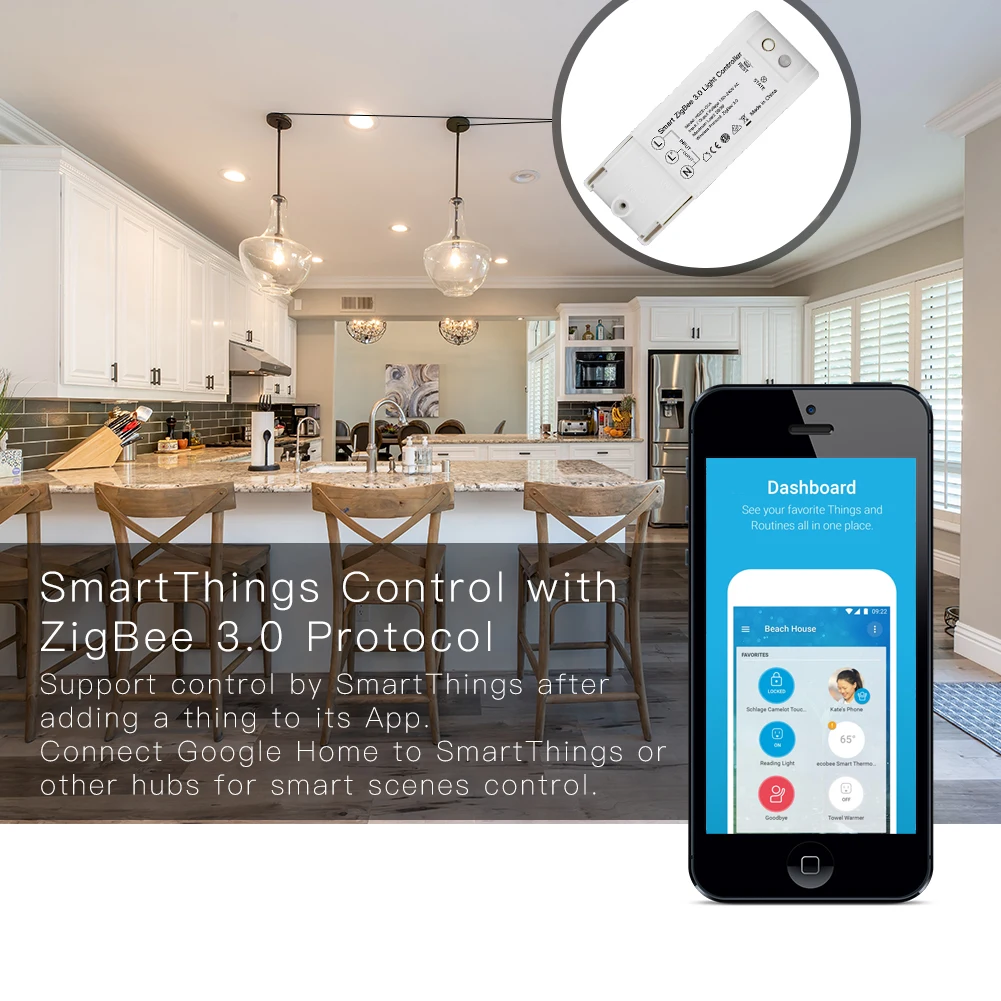 Zigbee 3.0 Smart Switch DIY, Zigbee Hub Required, Echo Plus Alexa SmartThings Smart Home Automation Wireless Remote Control - ANKUX.COM