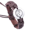 Custom Leather Rope Hemp Rope Woven Bracelet Yin Yang Bracelet,Exquisite Catholic Leather Bracelet