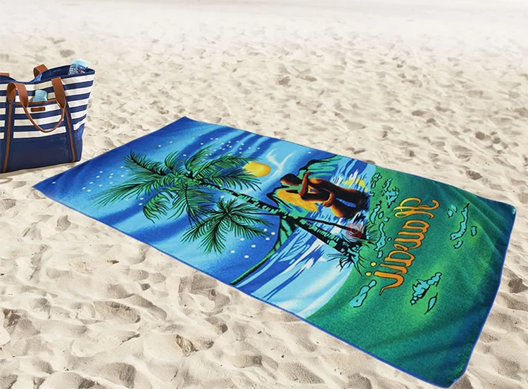 Wholesale Quality Sand Free Digital Print Microfiber Beach Towel Logo