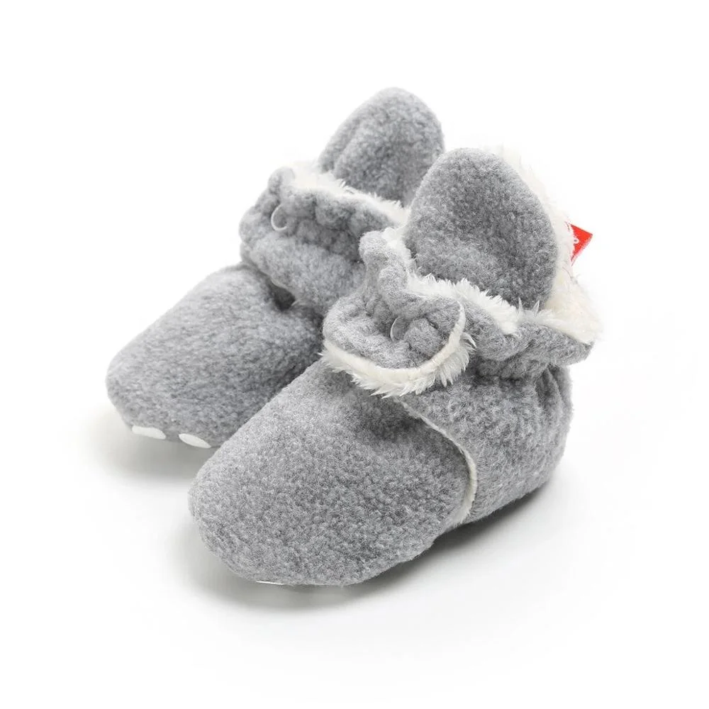 Old Fashioned Snap Winter Drawstring Infant Bedroom Shoes Baby Booties ...