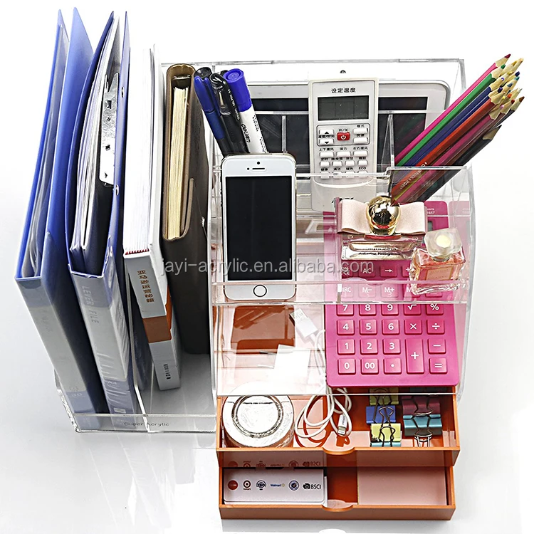 Acrylic Office Stationery Organizer Stapler