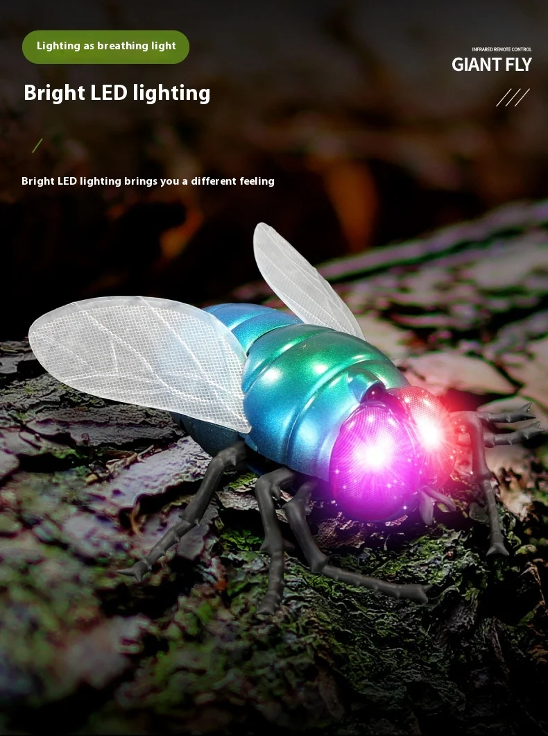 批发热卖创意人造昆虫塑料遥控苍蝇瓢虫红外遥控玩具儿童玩具