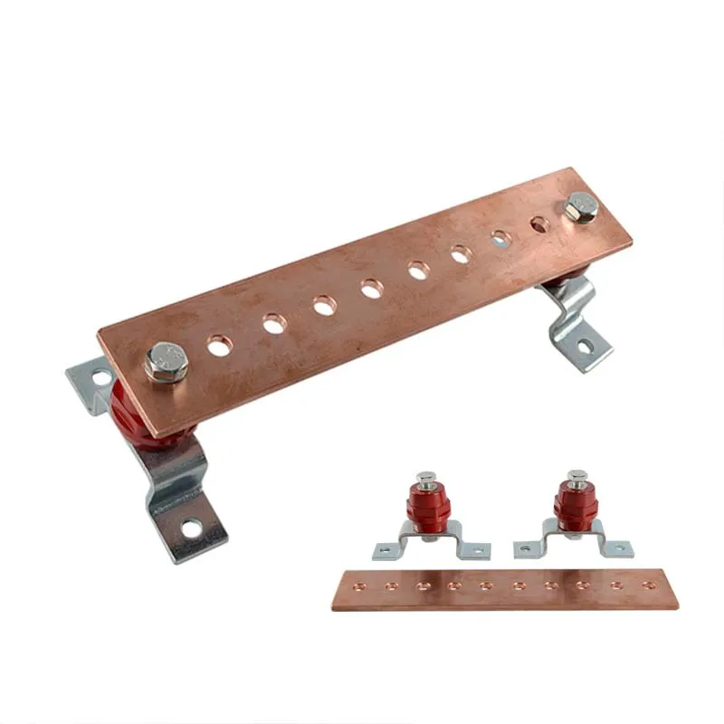 Custom Copper Grounding Busbar For Earthing Solid Copper Electrical Bus