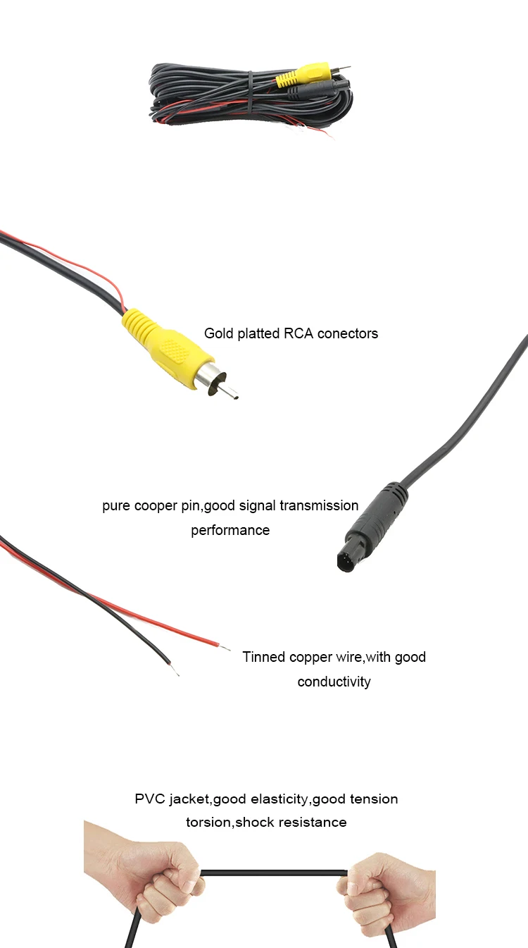 5 Pin Mini Din Reverse Camera Backup Camera Cable Rca 5 Pin Connector ...