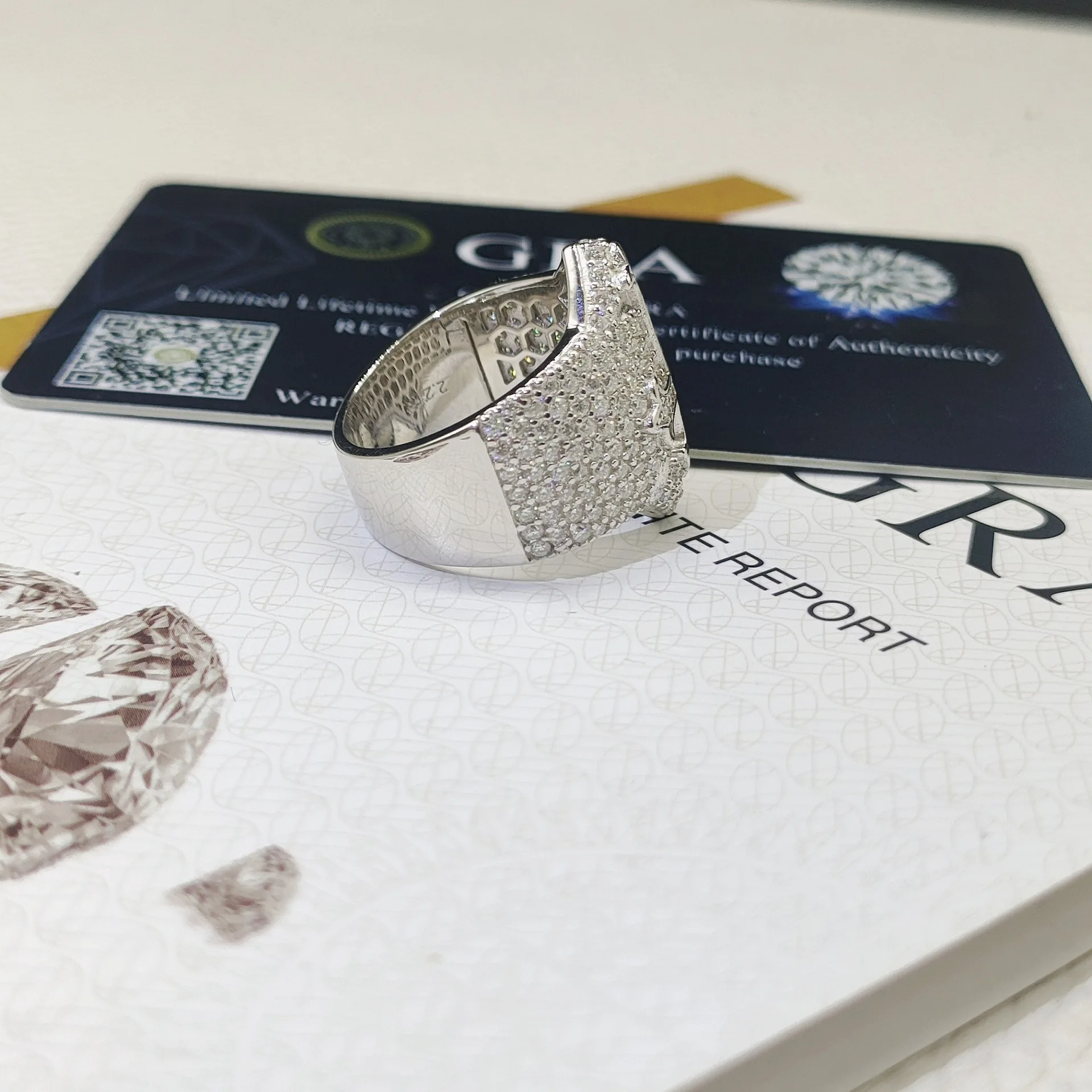 Men's Hip Hop 925 Silver Cross Ring New Personality Alien Design Manufactured by Finger High Quality Moissanite Rings