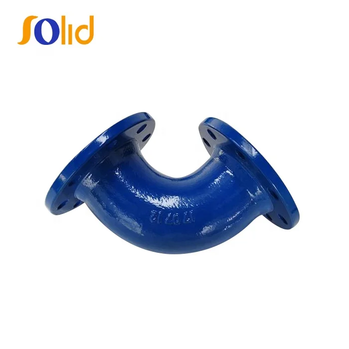 ISO2531Ductile Cast Iron Pipe Fitting 90 Degree Double Flanged Bend
