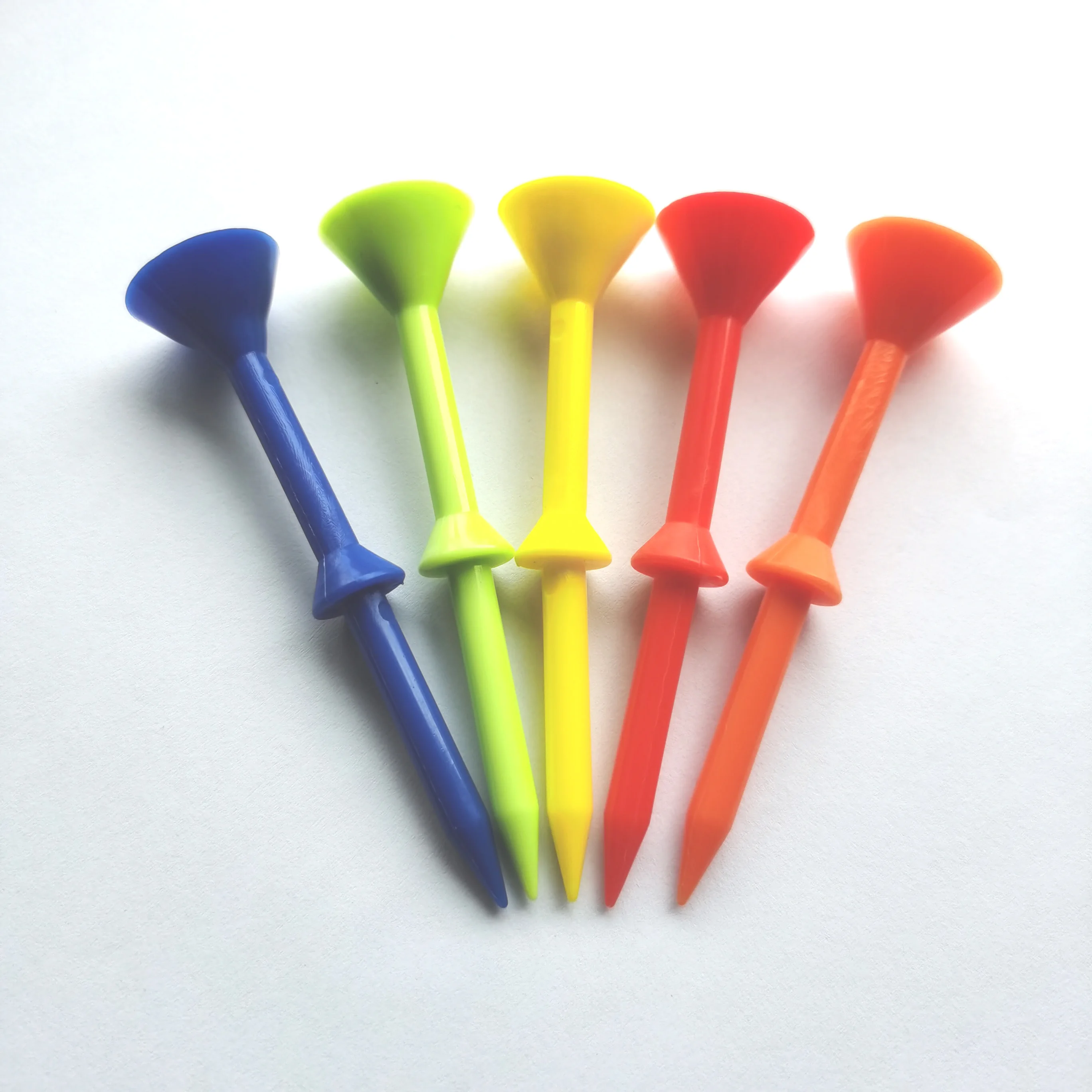 Plastic Golf Tees Martini Shaped Tees 83mm Size Assorted Pantone Colors